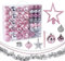 ABSOFINE Christmas Baubles Ornaments for Xmas Christmas Tree Pink Silver Glitter Balls Decoration, Set of 60