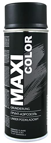 Maxi Color GRUNDIERUNG Universalgrundierung Sprühlack für die Grundierung Sprühdose 400ml Primer spray Haftgrund (Schwarz matt)