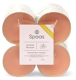 Spaas 8 x 8 Citronella Maxi Tealights, ± 10 Hours, Fairy Pink, Summer Blossom