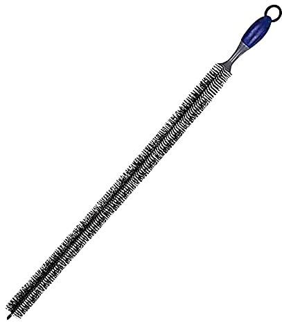SPICOM 75CM Radiator Cleaner Brush Thin Long Boar Bristles, Radiator Duster Brush Long Thin Bendable Flexible with Easy Grip Handle, bottle brush for Cleaning Dust Inside Vanes and Backside