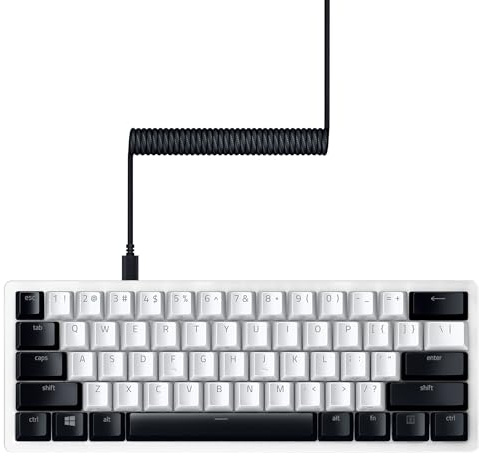 Razer Ensemble de mise à niveau de touches PBT + câble spiralé : PBT durable Doubleshot – Compatibilité universelle – Outil de retrait de touches et stabilisateurs – Spirale tactique et conçue – Câble