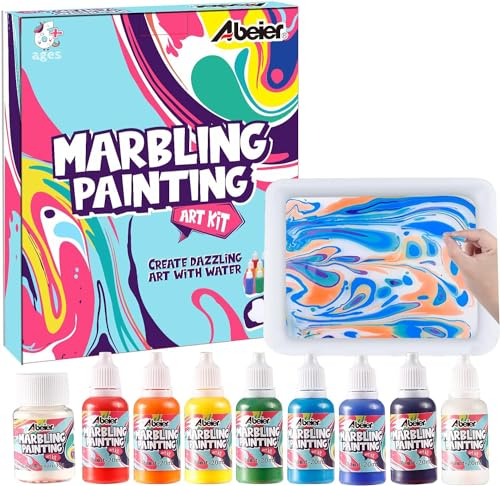 Water Marbling Paint for Kids, Arts & Crafts Gifts for Girls & Boys Ages 6-12 Years Old, Ideas Creative Toys for Kids Age 6 7 8 9 10 11 12