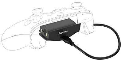 Hama Controller Ladeset für Xbox Series X, Xbox Series S + wiederaufladbarer Akku (Play and Charge Kit: Spielen und gleichzeitig Controller Laden, extra langes Ladekabel 2,5 m, Controller-Ladegerät)