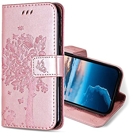 KANVOOS Coque pour Huawei P Smart Z, Etui Protection Housse Premium en Cuir PU, Antichoc Étui à Rabat Portefeuille Flip Case pour Huawei P Smart Z (Or Rose)