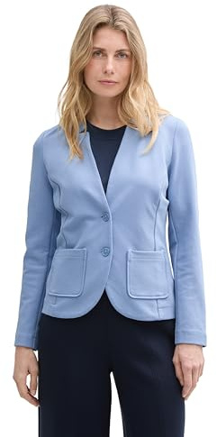 Tom Tailor dam basic Ottoman blazer med fickor, 37106 – Flawless Blue, M