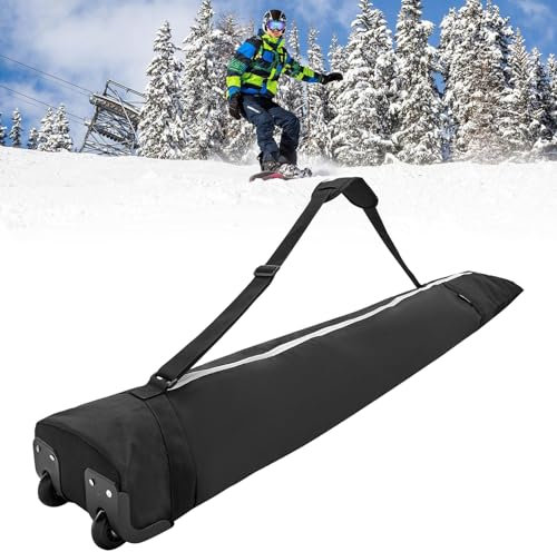 Snowboard Und Ski Bag mit Rollen,Wasserdichte Aufbewahrungstasche für Skiausrüstung,Doppelrollen-Reise-Snowboard-Tasche für Board, Stiefel, Kleidung,Helm und Ausrüstung,Länge Skitasche (192 cm)
