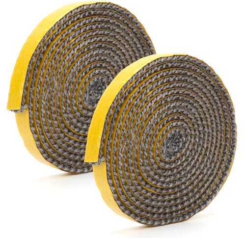 RHAFAYRE joint insert cheminée, 2 pièces joint cheminée 10mm joint porte poele a bois autocollant, joint poele a bois, cheminee, poele a granule, fibre de verre, résistant aux hautes températures