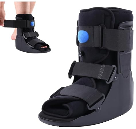Short Walker Fracture Boot Air Walker Brace Inflatable Walking Boot for Fractures, Achilles Tendon Surgery, Acute Ankle Sprains, Broken Toe Foot, Injury Recovery Black (L)