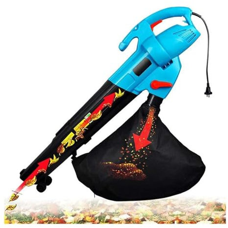 Sopladores Soplador De Hojas Inalámbrico Aspiradora Y Trituradora De Jardín, Cable De 3000 W, 30 M, Diseño Ligero, 6 Velocidades, para El Cuidado del Césped, Patio, Patio, Paseo Lateral, Soplado De N