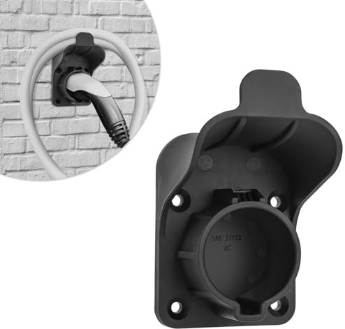 Gosknor EV Charger Holder, Outdoor EV Charger Enclosure Wall Mount EV Charging Cable Holder Tidy Organizer Portable Electric Car Charger Cover Hanger for SAE J1772