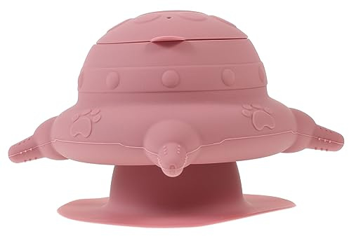 VILLFUL Bol D’Allaitement pour Chiots avec 4 Tétines en Silicone Rose