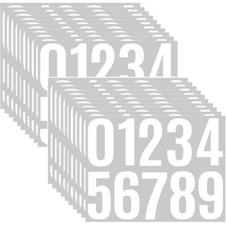 GETRICH 200 Piezas 100mm Pegatinas Números, 20 Hojas Números Adhesivos Grandes del 0 al 9, Vinilo Pegatinas de Número Impermeable para Taquillas Habitación de Hotel Oficina Correo-2