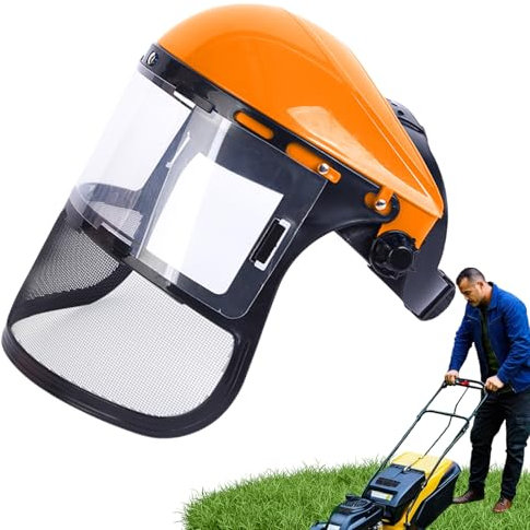 Patifirst Protection Visage Débroussailleuse, Casque De Sécurité Pour Tronçonneuse, Casque De Protection Pour Débroussailleuse, Écran De Protection Faciale Pour Tondeuse Et Brushcutting