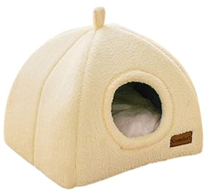 Cama Cueva para Gatos, de Dormir para Interiores, Refugio térmico de Felpa de 11.81 Pulgadas, Lugar de Descanso de Invierno para Gatos pequeños, medianos y Grandes, Proporciona Comodidad