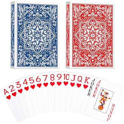 Aomaic Playing Cards 2 Deck of Cards Poker Cards Jumbo Poker Size Large Print Playing Cards for Adults Seniors Card Games for Family Game Night Table Games Magic Casino Theme Party