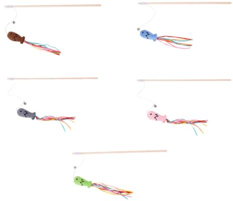 Beaupretty 5 pièces Lot de Jouets Interactifs pour Chat Bâton Menthe Résistant Morsure et Aux Griffures Jeu Intérieur Stimulant la Curiosité et Exercice des Chats