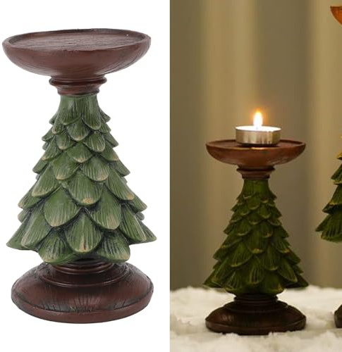 Tnfeeon Portacandele per Albero di Natale, Decorazioni per la Casa Vintage per Centrotavola, Robusto Supporto per Candele Tealight, Soggiorno, Decorazione di Nozze (M)
