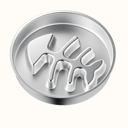 Stainless steel slow-feed dog bowl designed specifically for Rat Terrier, this double-sided anti-swallowing pet food bowl features raised barriers and is easy to clean D