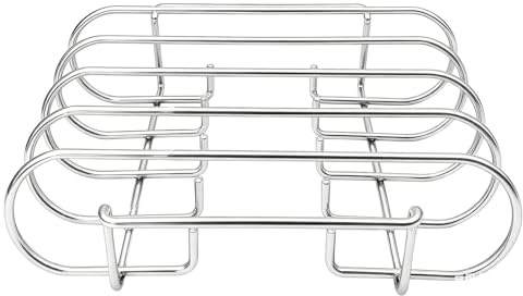 Supporto per costine in acciaio con 4 fessure, grande supporto verticale, robusto supporto per arrostire la carne, griglia , accessorio versatile per affumicatura per casa, cucina