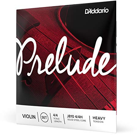 D'Addario Prelude Violin String Set, 4/4 Scale, Heavy Tension