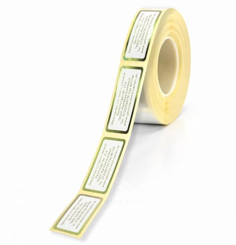 ADRESS-ETIKETTEN mit Wunschdruck, Metallic-gold | 300 schöne geprägte Adress-Aufkleber | Namens-Aufkleber, ca. 51 x 19 mm, für 1 bis 5 Zeilen Text