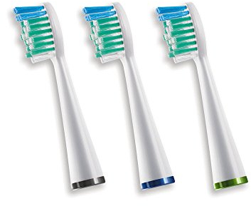 Waterpik Standard Bürstenköpfe, Ersatz-Schallzahnbürstenköpfe für Sensonic und Complete Care, 3er-Pack (SRRB-3E)