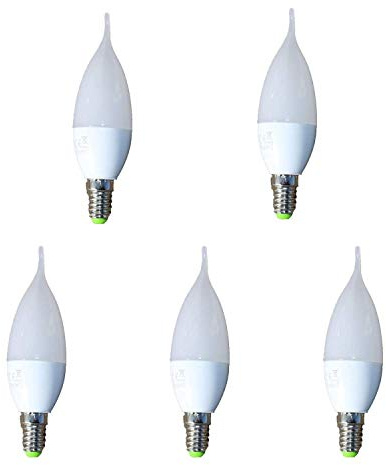 TECNOLUX EURO BOMBILLA LED TIPO LLAMA 6W 220-240V E14 6400K 5 (Pack)