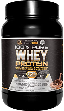 Healthy Fusion Whey Protein | Proteína Whey pura con Colágeno + Magnesio | Mejora tus entrenamientos | Protege y aumenta la masa muscular | 1000g de proteína (Chocolate)