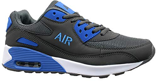 Mens Shock Absorbing Running Trainers Casual LACE Gym Walking Sports Shoes Size (9 UK, Dark Grey Blue)