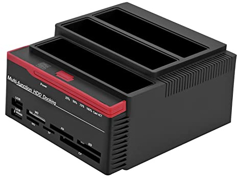 Docking station per disco rigido da 2,5 pollici da 3,5 pollici USB 3.0 a SATA/IDE HDD Supporto per disco fisso Clone offline + Lettore HUB(Spina UE)