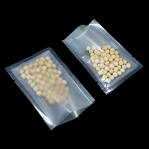 Lot de 100 sacs d'emballage sous vide de 4.72 mm d'épaisseur pour le stockage des aliments, la cuisson sous vide, sacs d'emballage thermoscellés sous vide, sacs en relief 8x12 cm