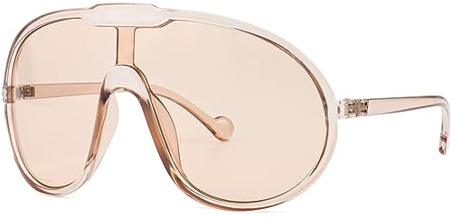 GFUIARA Trendy Oversized Sunglasses for Women Men Fashion Shield Aviator Sun Glasses UV400 Protection Goggles