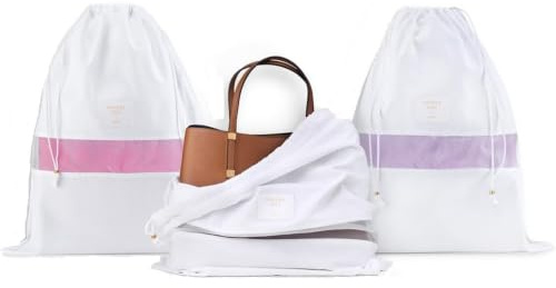 Hayden Hill Luxury Organic Cotton Dust Bags for Handbags Mixed 3 Pack
