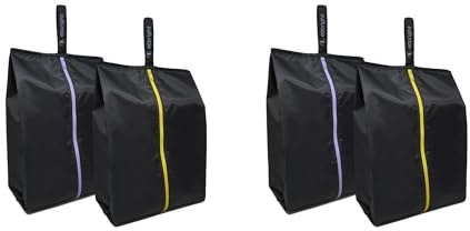100% återvunna stora reseskoväskor från EcoRight | Vattentät skoväska i nylon för resor, organiseringsväska med dragkedja | Tillverkad av 8 plastflaskor (100% rPET) | Set med 2, E04 (set 2) – paket