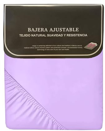 Meishida Sábana Bajera Ajustable Microfibra Cepillado de Poliéster, 150 x 200 cm, con Bolsillos de 27cm de Profundidad (Cama 150cm, Lila)