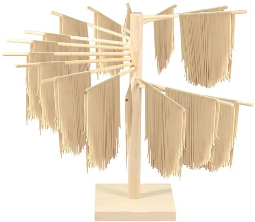 Séchoir à pâtes avec 16 tiges de séchage, séchoir à spaghetti amovible, support de séchage efficace pour nouilles domestiques, étendoir portable pour nouilles à spaghetti et pâtes à la maison