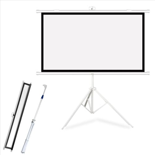 Tripod Screen 50 Pollici 60 Pollici 72 Pollici Schermo Proiettore con Supporto, 4:3/16:9 Tela Bianca Opaca, Supporto Per Treppiede per Schermo Di Proiezione Portatile, Facile Da Montare(4:3 50in)