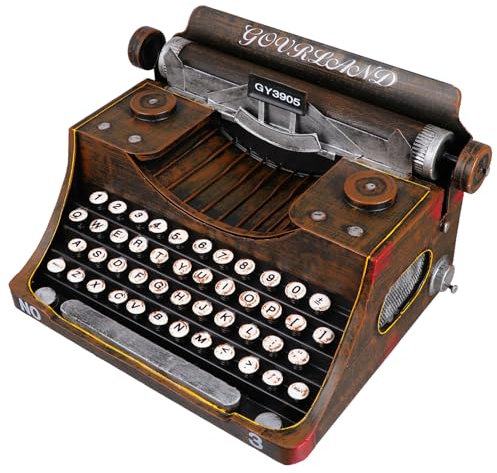 TOGEVAL 1stk Druckerhandwerk Mechanische Retro-Tastatur Alte Schreibmaschine Vintage Desktop-Ornament Vintage Schreibmaschinendekorationen Schreibmaschinen- Black Schmiedeeisen