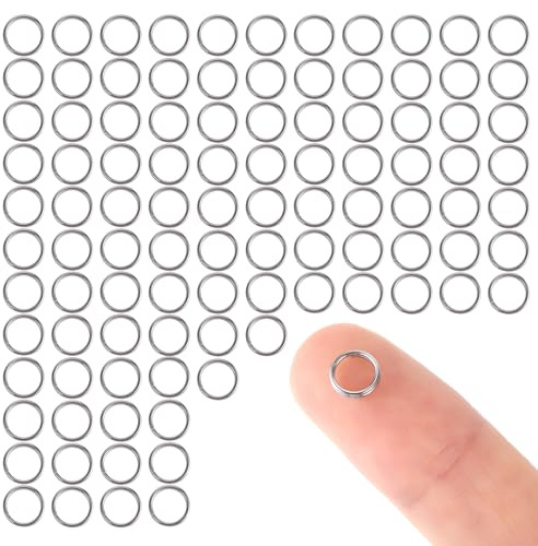Lot de 100 anneaux ouverts doubles de 6 mm, mini anneaux fendus en acier inoxydable pour travaux manuels, anneaux ronds pour bijoux, colliers, boucles d'oreilles, travaux manuels