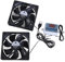 Wayfadacc Ventiladores de refrigeración USB de 120 mm con control de temperatura ajustable para armarios y sistemas de cine en casa