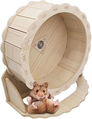 Gorise Juego de Ruedas para hámster, Rueda de Ejercicio de Madera para hámsteres Enanos, jerbos, Ratones u Otras Mascotas pequeñas. Decoración para Ejercicio y Actividad.