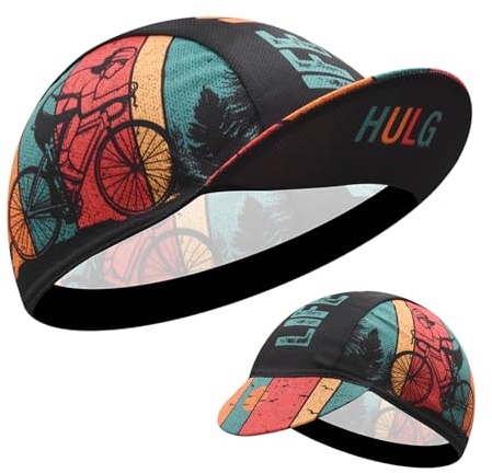 HULG Cappellino da Ciclismo Unisex - Cappellino da Ciclismo in Poliestere - da Indossare sotto Il Casco - Fodera per Casco da Bicicletta Traspirante e Anti-Sudore (Color-13)