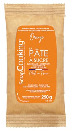 SCRAP COOKING - Pâte à Sucre Orange 250 g