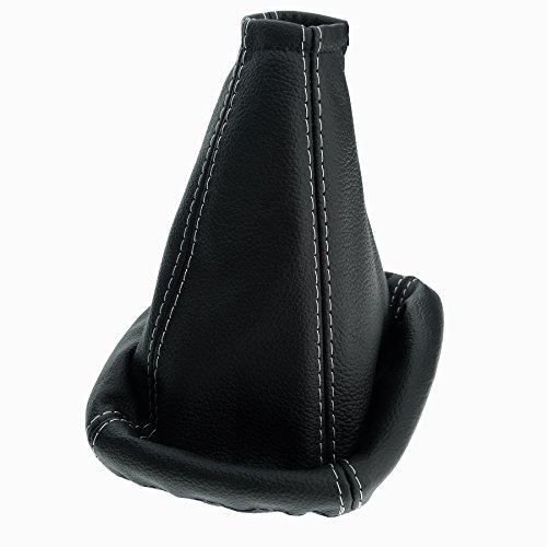 L & P Car Design L&P A0014-3 Schaltsack Schaltmanschette 100% Echtleder Leder Schwarz Naht Grau Ersatzteil für Mondeo Mk4 Bj. 2007-2014