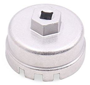 sourcing map 14 Flöten 71mm ölfilter filterschlüssel Metall öl filter Kappe Universalwerkzeug Silber