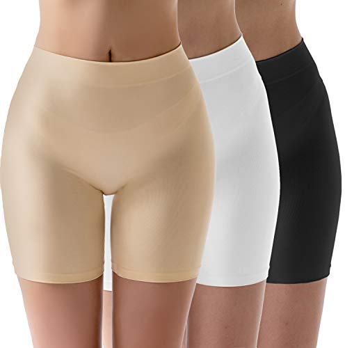 MELERIO Women's Slip Shorts, Comfortable Boyshorts Panties, Anti-chafing Spandex Shorts for Under Dress (3Pcs, 4-6)