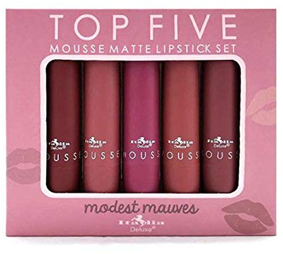 Italia Deluxe Top Five Mousse Matte Lipstick Set Modest Mauves