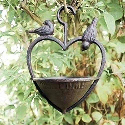 Garden Mile Bird Seed Feeder - Decorative Hanging Feeding Small Birds Feed House, Metal and Plastic Constructed Durable Seed feeding Station for Outdoor, Garden, Patio (Metal Bird Feeder)