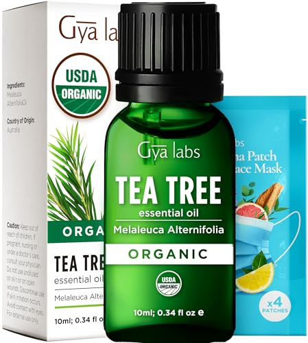 Gya Labs Olio essenziale di tea tree biologico (10 ml) - Profumo fresco, erbaceo e di menta