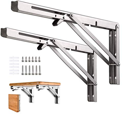Professionelle Klappkonsole Schwerlast, 300mm Edelstahl Klappkonsole Tisch Klappregalhalterungen Klappträger Regalträger für Bänke und Regale